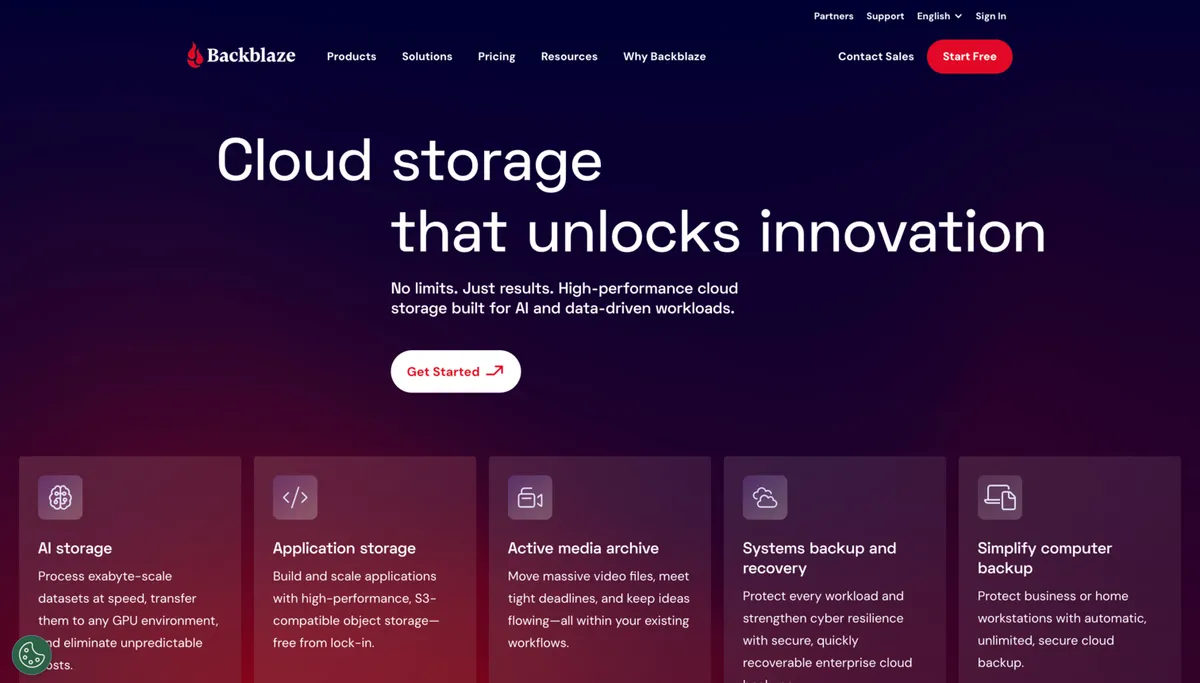 Backblaze interface